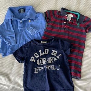 Set of 3, 9 month Ralph Lauren . One long sleeve, one onesie, one T-shirt